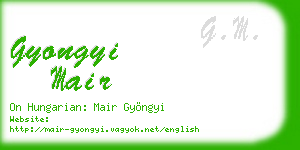 gyongyi mair business card